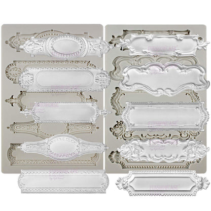 Baroque Style Silicone Molds 2-Count Plaque and Object Labels for Crafts