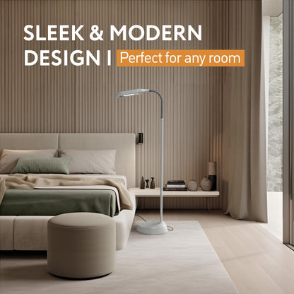 Kenley Natural Daylight Floor Lamp - Craft Light Floor Standing for Reading, Crafting, Sewing - Adjustable Gooseneck - Task Lamps for Living Room, Bedroom, Office