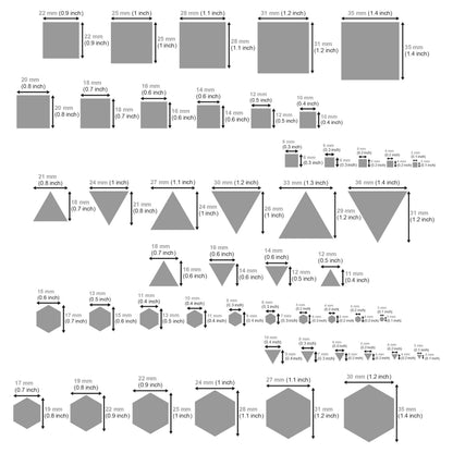 Aleks Melnyk No.207 Metal Triangle Template, Square Stencil, Triangle Master, Art Hexagon Tool, Isometric Drawing Template, Lapidary, Cabochons, Geometric Ruler, Jewelry Templates Square