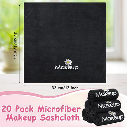 Shimeyao 20 Pack Makeup Towels Black Makeup Washcloths