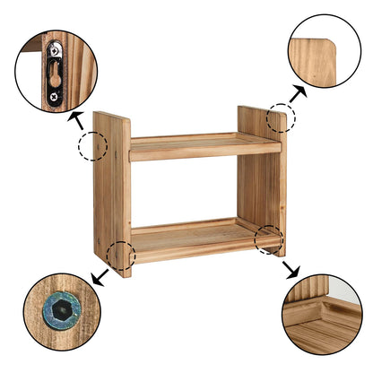 Cloud Fragrant 2-Tier Wooden Spice Rack, Countertop Organizer for Kitchen & Bathroom, Multi-Purpose Storage Shelf for Cosmetics, Spices, Toiletries