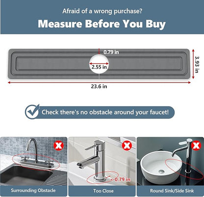Faucet Mat for Kitchen Sink, Rapidly Absorbing Diatomite Fast Drying Stone