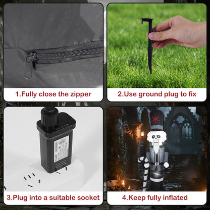 HZGEDJTG 6FT Grey Old Man Outdoor Inflatable Decoration with Built-in LED Lights, Suitable for Holiday Decorations in Yards, Lawns, and Terraces