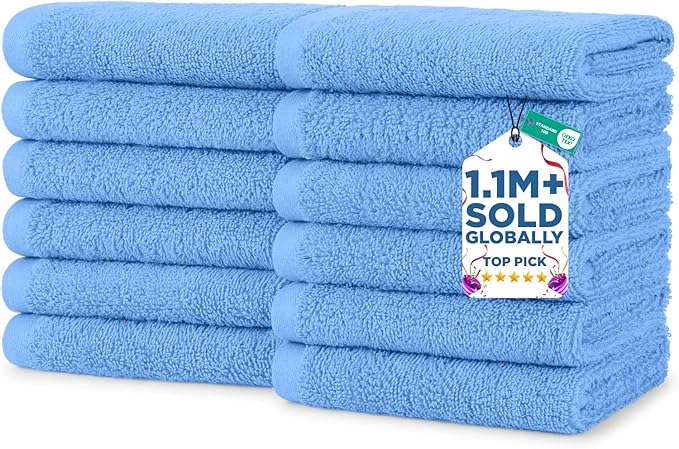 DAN RIVER 12 Pack Wash Cloths for Showering