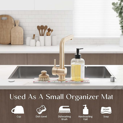 Stone Faucet Mat for Kitchen Sink, Diatomite Drying Stone Mat for Kitchen