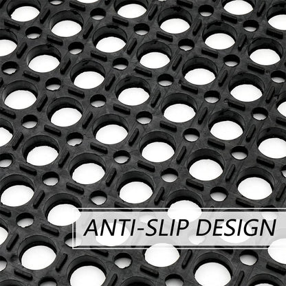 Anti-Fatigue Rubber Floor Mat - NANBOWANG Commercial Grade Grease Resistant Non-Slip Recycle Tyre Floor Mats for Restaurant Kitchen Bar Garden Outdoor Wet Area (36"x 60") Black