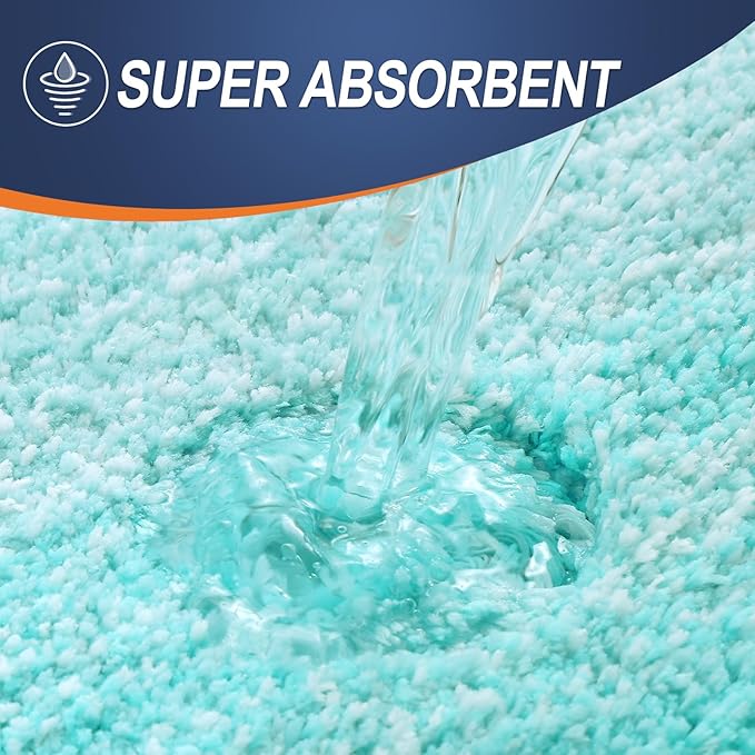 OLANLY Bathroom Runner Rugs Mat 47x20, Extra Soft Absorbent Microfiber Bath Rugs, Rubber Backing, Quick Dry, Washable Long Bath Mats for Bathroom Floor, Tub and Shower, Home Decor Accessories, Teal