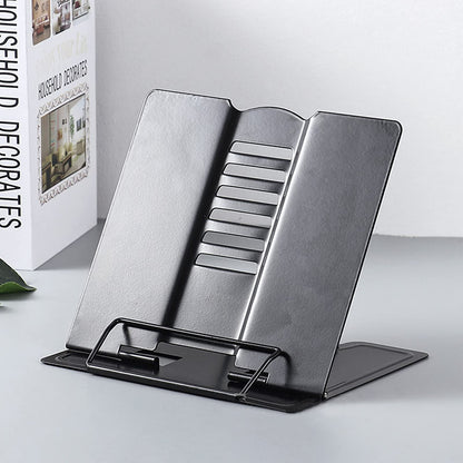 Dicunoy Set of 2 Metal Desk Book Stand, Adjustable Reading Rest Book Holder, Sturdy Bookstands for Recipes, Textbooks, Tablet, Music Books, Cookbook, Recipe, iPad, Magazine, Menu