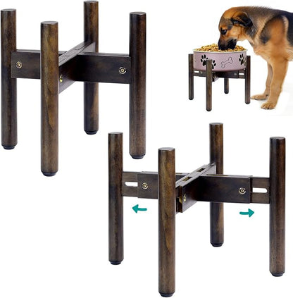 2Pack - Dog Bowl Stand for Water/Food - Adjust with Lock - Dog Water Fountain Holder, Elevates Pet Food and Water Feeder Bowls (Bowl not Included) - 2Pack - (Height 10.3in, Width 8-11.2in)