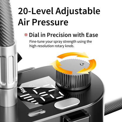 Airbrush Kit with Compressor High Pressure Air Brush Set Non-Clogging Airbrush Gun Cordless Rechargeable Airbrush Kit for Painting,Nail Art,Barber,Makeup,Cake Decor (Black)