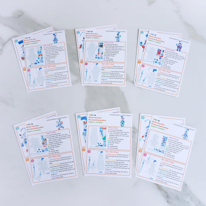 Winlyn 24 Sets Winter Decorations DIY Polar Bear Ornaments Christmas Craft Kits Foam Polar Bear with Snowflake Foam Stickers for Kids Holiday Seasonal Gift Home Classroom Activities Party Favors