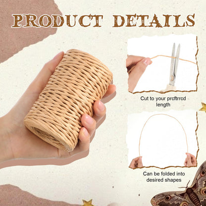 Threlaco 3 Set Boho Vine Binding Wire Raffia Paper Rope and Jute Rope, 164 Feet Floral Rustic Vine Bind Wire 66 ft 4mm Twine Ropes Raffia Straw for Bouquets Decor Craft Wrapping DIY Gift