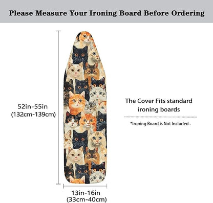 GLENLCWE Cute Cat Ironing Board Cover Full Size Scorch Resistant Replacement