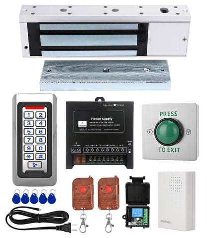 Tuya Smart Door Access Control System Kit, Waterproof Keypad Door Entry with 1200lb Magnetic Lock, Remote Control & App Unlock, Doorbell for Home & Office