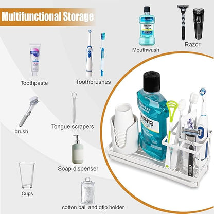 Toothbrush Holders for Bathrooms, Carbon Steel Tooth Brushing Holder Electric