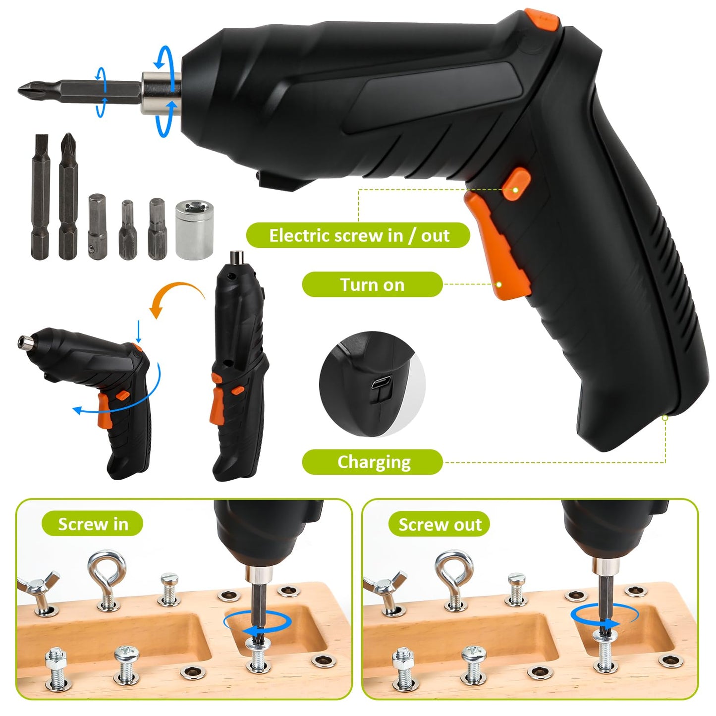 Montessori Screwdriver Board Set with Electric Drill, Wooden Montessori Busy Board Toys Screw Driver Activities Tools for 3 4 5 Year Old Kids, Sensory Learning STEM Fine Motor Skills Toys for Boys