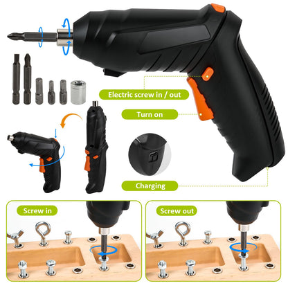 Montessori Screwdriver Board Set with Electric Drill, Wooden Montessori Busy Board Toys Screw Driver Activities Tools for 3 4 5 Year Old Kids, Sensory Learning STEM Fine Motor Skills Toys for Boys