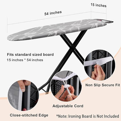 Seiritex Ironing Board Cover and Pad 54 x 15 inches, Thick Padding