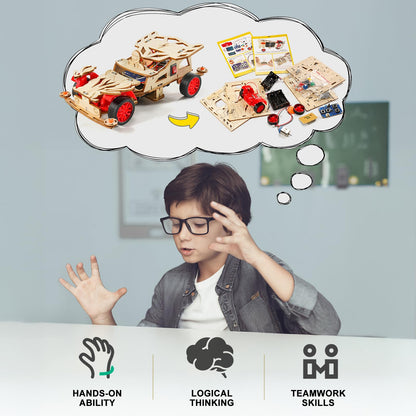 STEM Kits for Kids Age 8-10, STEM Toys for Ages 8-13, Remote Control Model Car Building Kits, Wood 3D Puzzles 8-12, Science Crafts Projects, Gifts for 8 9 10 11 12 13 14 Year Old Teen Boys Girls