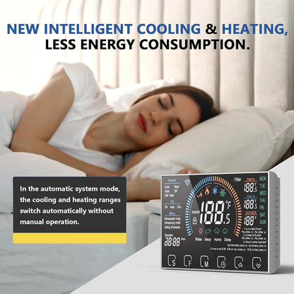 BSEED WiFi Smart Thermostat for Home - Touch Screen, Energy Saving, 7-Day Programmable (Holiday Mode), Easy DIY, Works with Siri/Alexa/Google, Black（C-Wire Adapter Included）