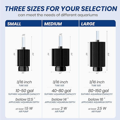 10-50Gal 4 Pack Aquarium Sponge Filter with Ceramic Media and Bubble Diffuser Ultra Quiet Fish Tank Filters fit Breeding Fry Betta Shrimp Fish Tank