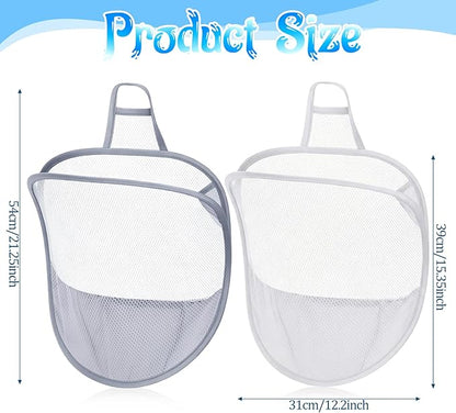 2 Pack Mesh Foldable Hanging Laundry Hamper, Small Wall Laundry Baskets
