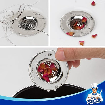 MR.SIGA Bathroom Sink Strainer, Bathtub Lavatory Sink Drain Strainer Hair