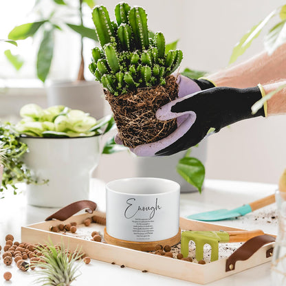 Fumete 24 Set 36 Set Father's Day Christian Religious Gift Bulk Bible Verse Succulent Pots with Tray Drainage, 12 Scripture Quote, 3x2 in Mini Ceramic Flower Planter for Home Church Gift (Affirmation)