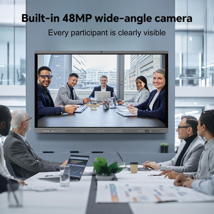 Dornium 75" Smart Board, 4K Digital Whiteboard for Office, Hybrid Work & Classrooms, Google EDLA-Certified Interactive Whiteboard with Android 14, OTA Updates & Open Apps Ecosystem, 8+128GB Storage