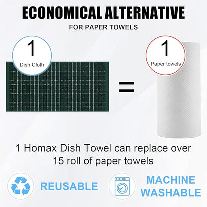 Homaxy 100% Cotton Terry Kitchen Towels, Checkered Designed, Soft and Super