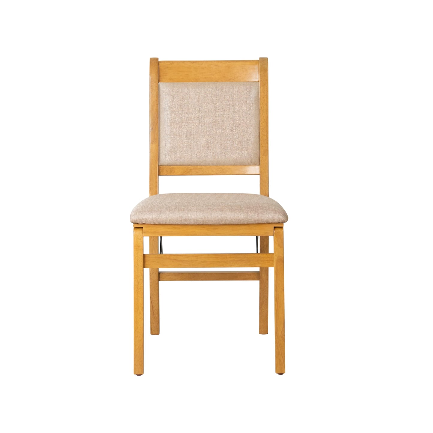 East West Furniture - WCC-OAK-03 - Waco Folding Modern Dining Chairs with PU Leather Seat, Padded Back Design, Set of 2, No Assembly Required, Oak Wood Finish