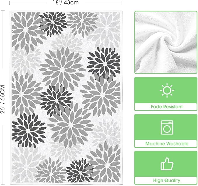 Artoid Mode Grey Home Sweet Home Stripes Boho Spring Kitchen Towels Dish Towels