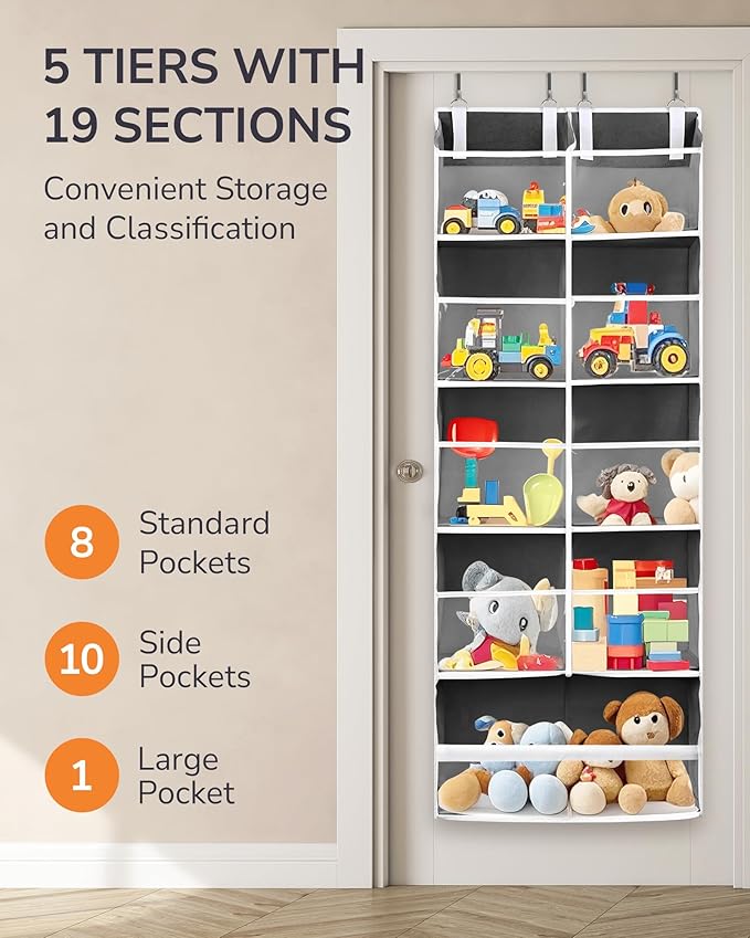 ULG Over the Door Organizer, 5-Tier Extra Large Hanging Storage