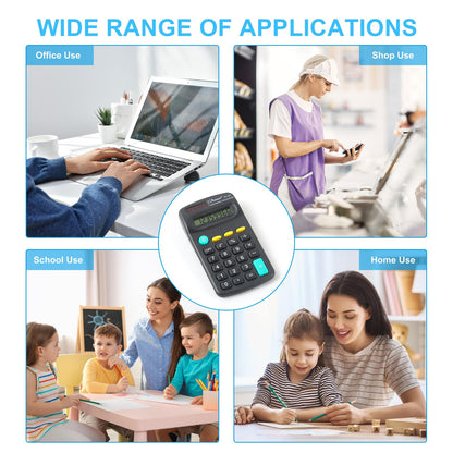 30 Pieces Pocket Size Mini Calculator Merkaunis Pocket Calculator Bulk Black Battery Powered Handheld 8 Digit Basic Calculators for School Desktop Home Kids Office