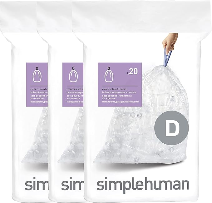 simplehuman Code D Custom Fit Drawstring Trash Bags in Dispenser Packs