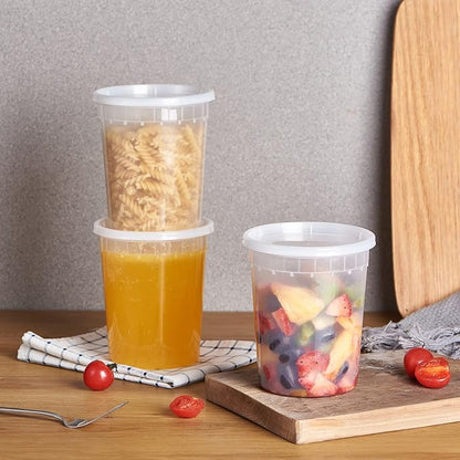 FULING 32oz Plastic Deli Containers, 240 Sets