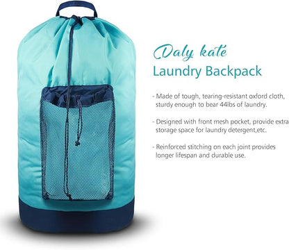 Dalykate Laundry Backpack with Shoulder Straps and Mesh Pocket Durable Nylon