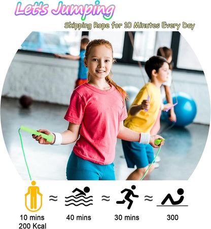 Jump Rope for Kids, 6 Pack Length Adjustable Lightweight Kids Skipping Rope for Children, Students, Boys and Girls Outdoor Sports, Fitness Exercise, Keeping Fit, Workout