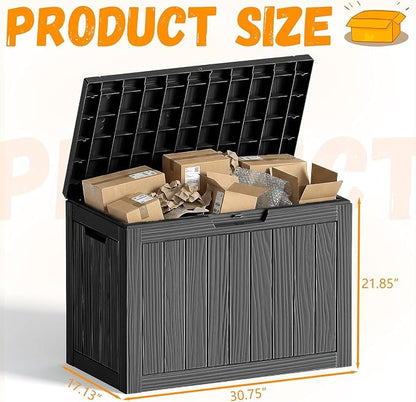 50 Gallon Outdoor Package Delivery Box, Black | Lockable Secure, Waterproof & Weatherproof, Resin Parcel Drop Box, For Porch, Garden, Backyard, Patio & Lawn