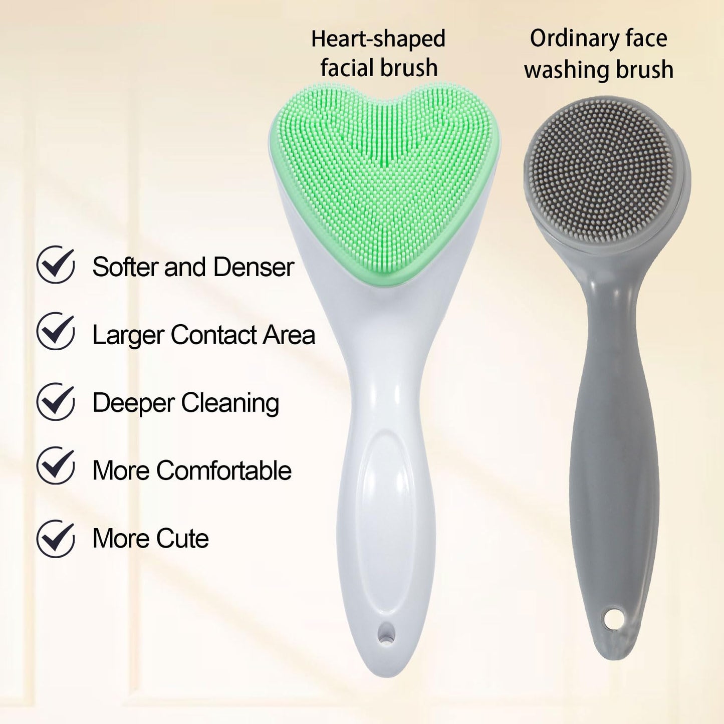 2 Pack Silicone Face Scrubber Exfoliating Brush, Manual Handheld Facial Cleansing Brush Blackhead Scrubber, Soft Bristles Waterproof for Face Skincare (Round-Pink)