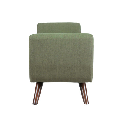 HomePop 60" Modern Storage Bench with Wood Legs - Olive Green Woven