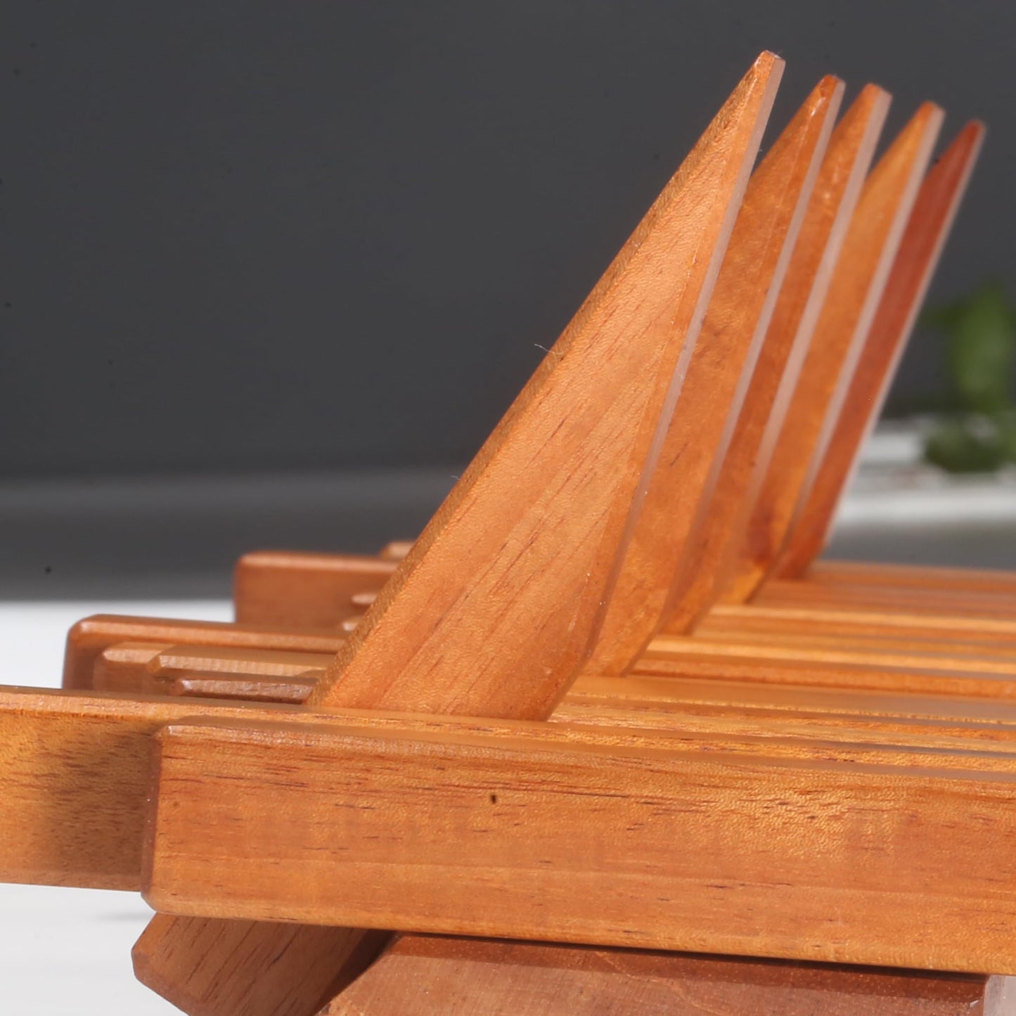 Acsigesn Wooden Coat Rack Wall Mounted Sticks Multi Rack Solid Handmade Natural Cherry Wood Artwork with 5 Flip-Down Unique Modern Hooks for Coats Bag Hat Umbrella