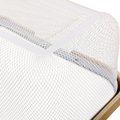 Ymeibe Wire Mesh Storage Organizer Basket Portable Garden Harvest Basket Fruit Basket Bin with Wood Handle Ideal for Kitchen Picnic Pantry Cabinets Storage Home Decor (Cold Gray)