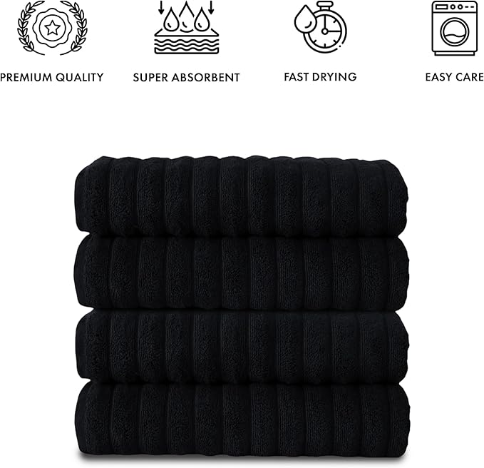 Classic Turkish Towels CTT Premium 4 Pack Bath Towels Set, Made