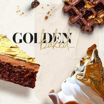 BeePoint 24K Edible Gold Leaf Sheets 20 Pcs - 1.7 x 1.7 Inches Gold Leaves for Cake Decorating, Baking & Cooking, Art & DIY Projects, Gilding Crafting, Makeup & Home
