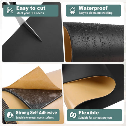 FONUNO Foam Padding Sheets with Adhesive Foam Insulation Neoprene Sheets Closed Cell Insulation Neoprene Rubber Roll for Gaskets Liner Crafts DIY Projects, Black, 12" Wide x 59" Long x 1/4" Thick