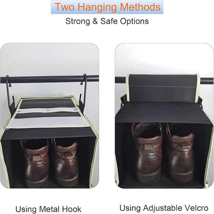 2 Pack Large-Sized Hanging Shoe Organizer 8-Shelf, Hanging Closet Organizer