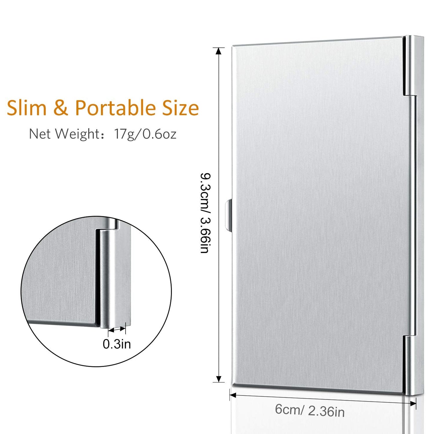 Leinuosen 10 Pack Business Name Card Holder Case Aluminum Business Name Card Carrier Mental Credit Case Wallet Professional Stainless Steel Pocket for Men & Women,2.36 x 3.66 Inch,9 Colors Available