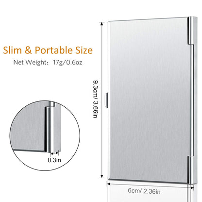 Leinuosen 10 Pack Business Name Card Holder Case Aluminum Business Name Card Carrier Mental Credit Case Wallet Professional Stainless Steel Pocket for Men & Women,2.36 x 3.66 Inch,9 Colors Available