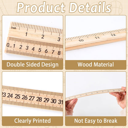 gisgfim 12 Pack 39 Inches Wood Double Sided Meter Stick Yard Stick Wood Economy Meterstick Wooden Ruler 100 Centimeters Measuring Yardstick Bulk School Classroom Home Office Kid Measuring Tailor Craft